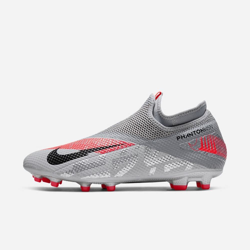 Crampon De Foot Nike Phantom Vision 2 Academy Dynamic Fit MG Grise 8654-123 Metallic Bomber Grey/Particle Grey/Laser Crimson/Black Homme | ZQE-28704589